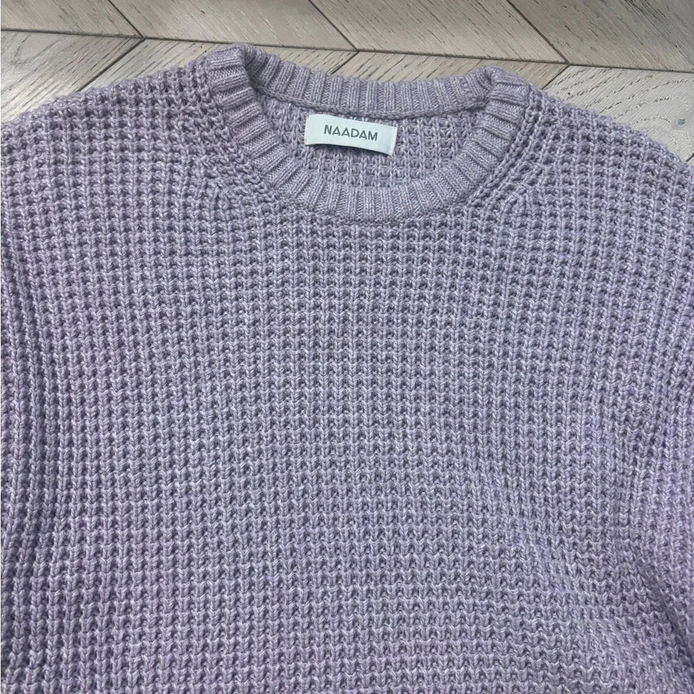 NWT NAADAM Oversized Waffle Crewneck Sweater - Picture 4 of 6